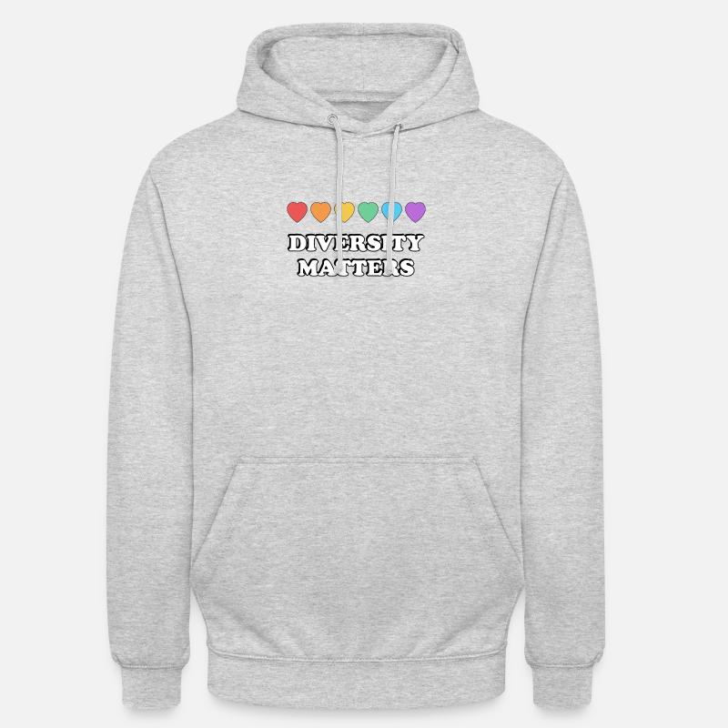 La diversité compte Rainbow Hearts - Sweat-shirt à capuche unisexe - gris clair chiné