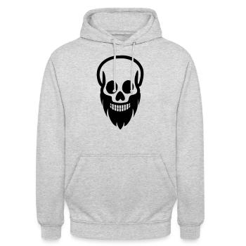 Schädel Bart - Unisex Hoodie - Hellgrau meliert - Vorne - Alina (178cm) & Michal (187cm)