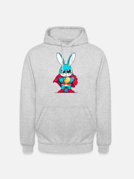 Easter Bunny super hero - Unisex Hoodie - light heather grey