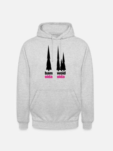 bam oida - woid oida - Unisex Hoodie - Hellgrau meliert