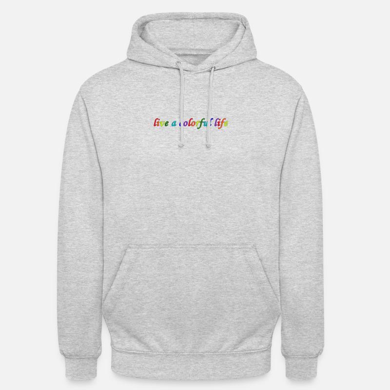 Lebe ein buntes Leben - Unisex Hoodie - Hellgrau meliert