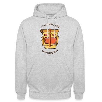 Je ne peux pas attendre une autre randonnée - Sweat-shirt à capuche unisexe - gris clair chiné - Devant - Alina (178cm) & Michal (187cm)