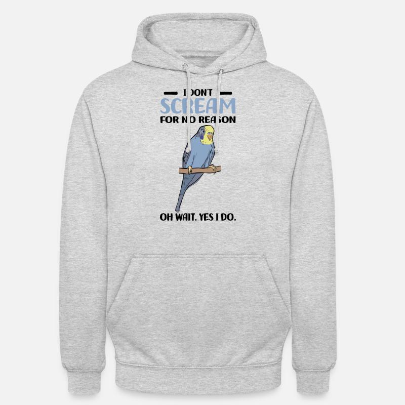 Perruche ondulée - Sweat-shirt à capuche unisexe - gris clair chiné