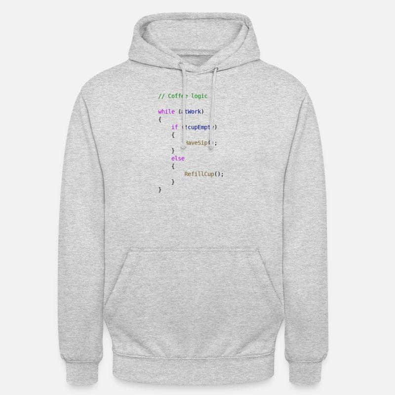 Coffee logic programmer gift idea - Unisex Hoodie - light heather grey