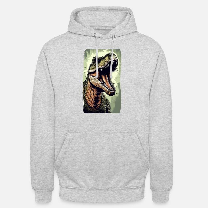 T-Rex - Sweat-shirt à capuche unisexe - gris clair chiné