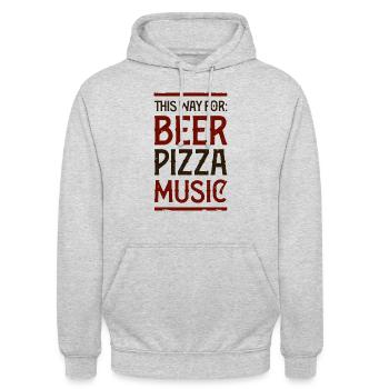 BPM = BEER PIZZA MUSIC - Unisex Hoodie - light heather grey - Front - Alina (178cm) & Michal (187cm)