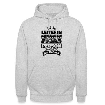 Leiterin Altenpflegeeinrichtung Geschenke - Unisex Hoodie - Hellgrau meliert - Vorne - Alina (178cm) & Michal (187cm)