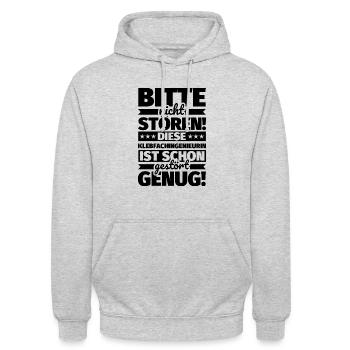 Klebfachingenieurin Geschenke Stören lustiger Spru - Unisex Hoodie - Hellgrau meliert - Vorne - Alina (178cm) & Michal (187cm)