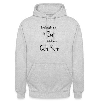 Korn Zorn - Unisex Hoodie - Hellgrau meliert - Vorne - Alina (178cm) & Michal (187cm)