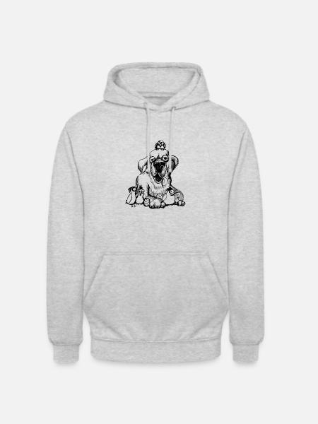 Labrador with chicks - Unisex Hoodie - light heather grey