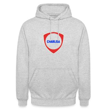 Bouclier Charlisa - Sweat-shirt à capuche unisexe - gris clair chiné - Devant - Alina (178cm) & Michal (187cm)