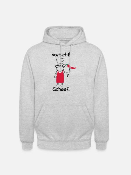 Caution schaaf! - Unisex Hoodie - light heather grey