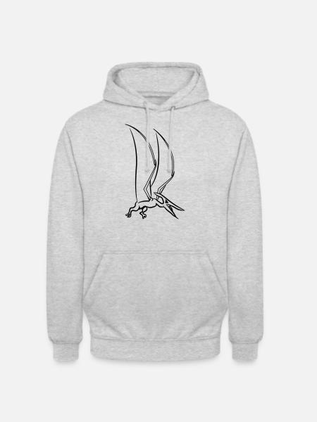 Saurier Pteranodon flugsaurier - Unisex Hoodie - Hellgrau meliert