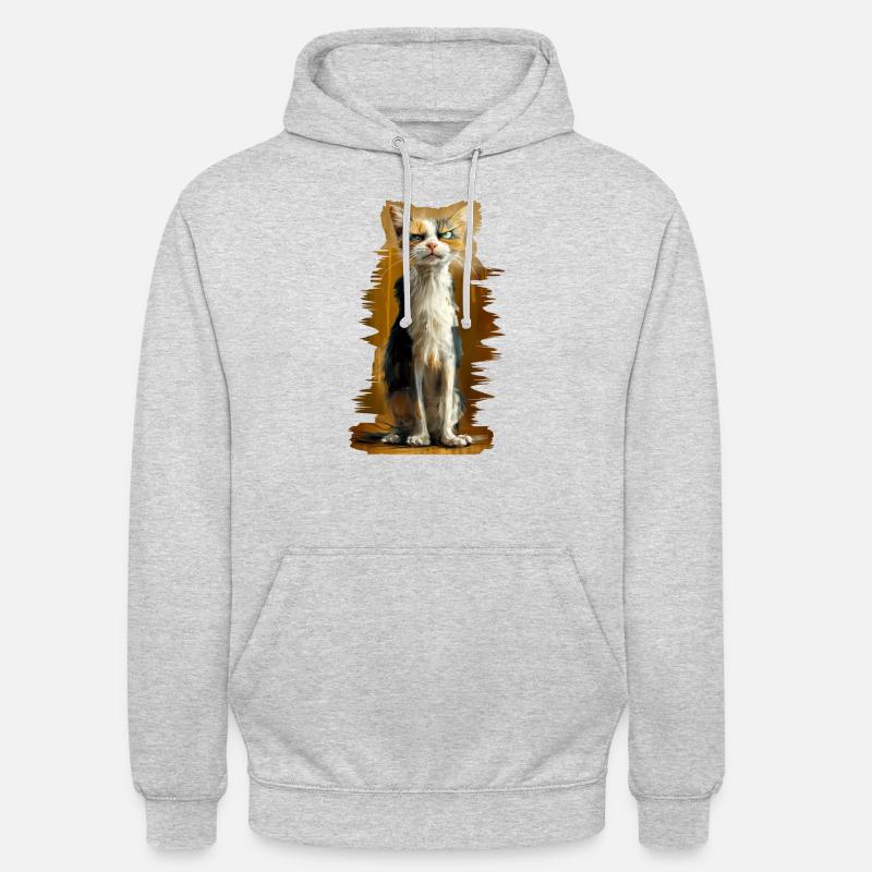 Crumpy Cat - Unisex Hoodie - Hellgrau meliert
