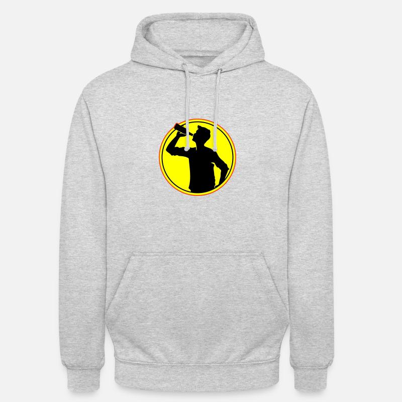 Trinker Bier Silhouette - Unisex Hoodie - Hellgrau meliert