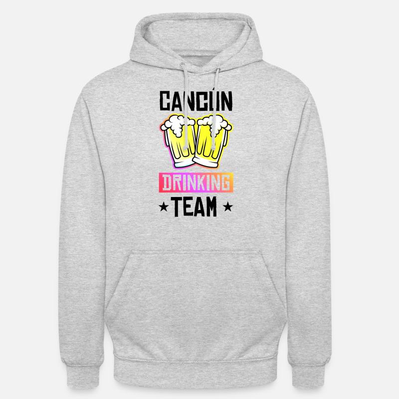 Équipe de Cancun Drinking - Sweat-shirt à capuche unisexe - gris clair chiné
