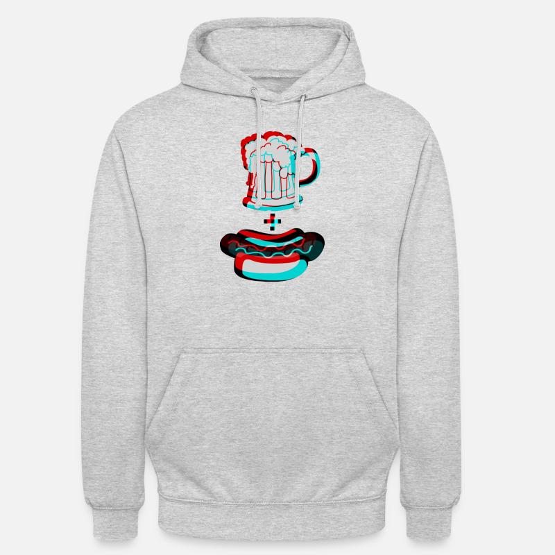 Bier und Bratwurst - Das passt! - Unisex Hoodie - Hellgrau meliert