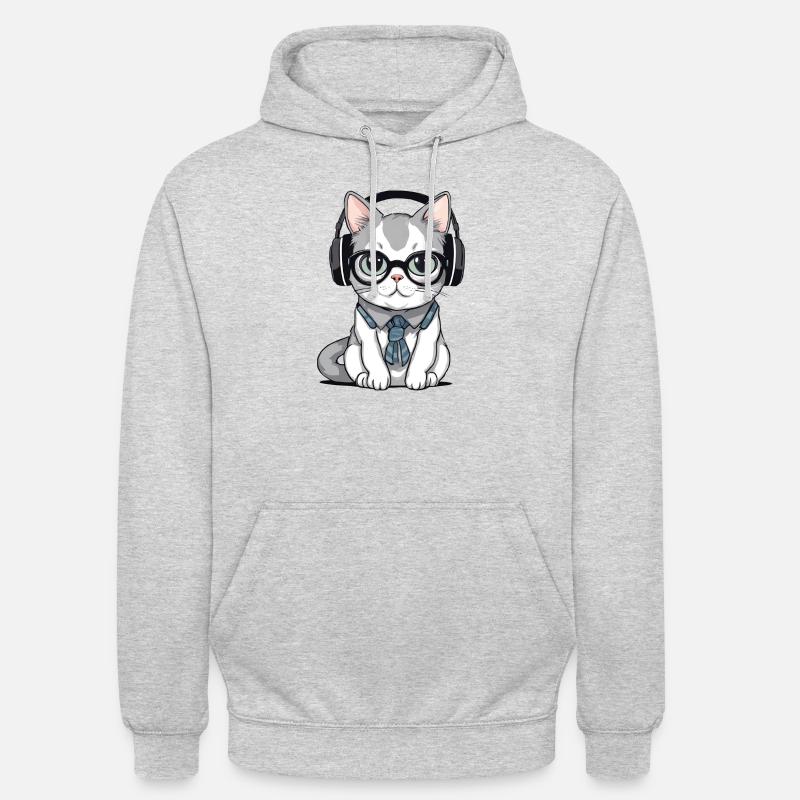 chat dev web - Sweat-shirt à capuche unisexe - gris clair chiné