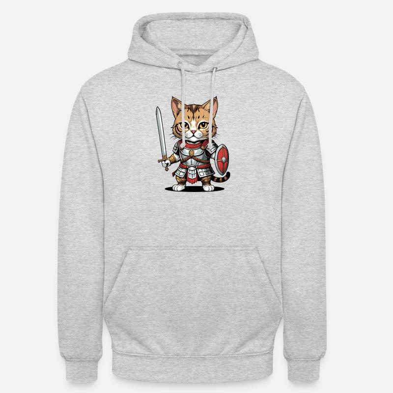 Chat Guerrier Romain Chat Cadeau - Sweat-shirt à capuche unisexe - gris clair chiné