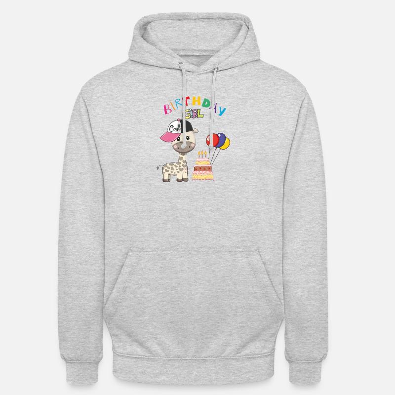 Fille d’anniversaire - Sweat-shirt à capuche unisexe - gris clair chiné