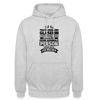Tischlerin und Glaserin Geschenke - Unisex Hoodie - Hellgrau meliert - Vorne - Alina (178cm) & Michal (187cm)