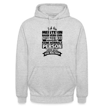 Meisterin Bahnverkehr Geschenke - Unisex Hoodie - Hellgrau meliert - Vorne - Alina (178cm) & Michal (187cm)