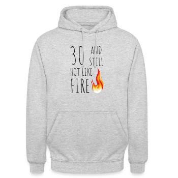 30 and still hot like fire - Unisex Hoodie - light heather grey - Front - Alina (178cm) & Michal (187cm)