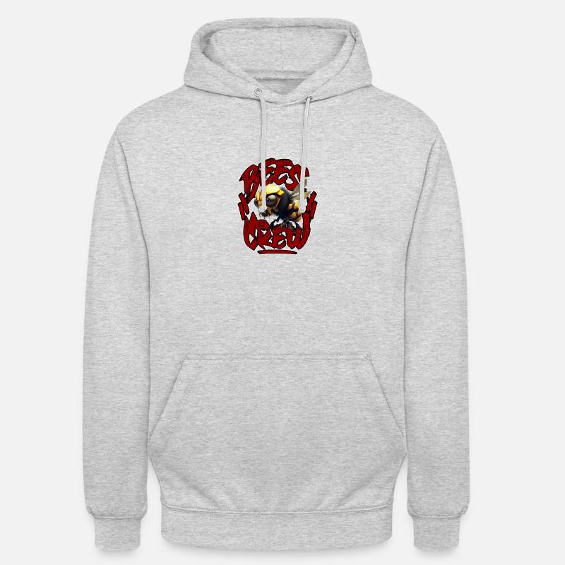 3d Bee CREW 2023red - Sweat-shirt à capuche unisexe - gris clair chiné