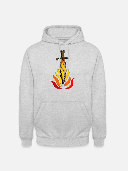 Sword in flames - Unisex Hoodie - light heather grey