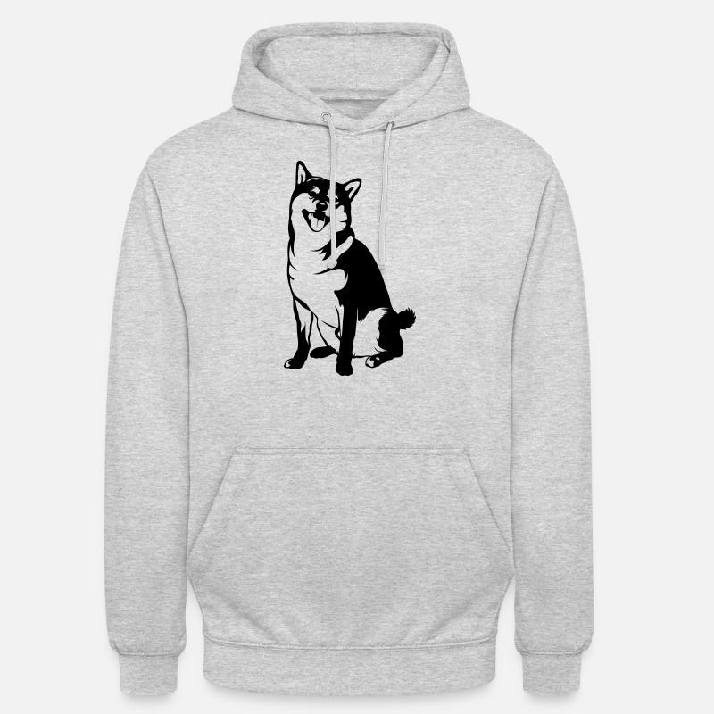 chien - Sweat-shirt à capuche unisexe - gris clair chiné
