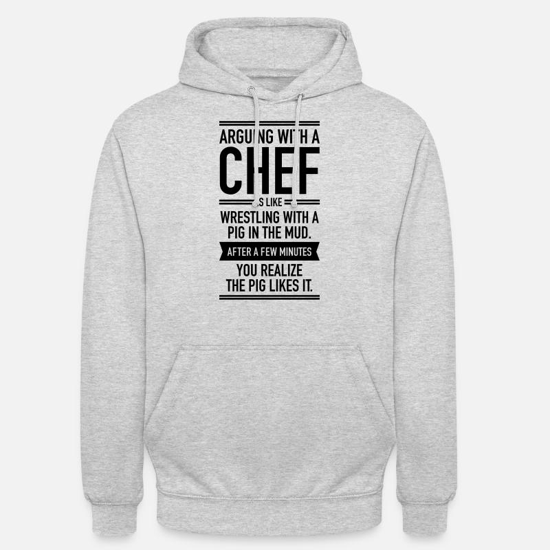 Arguing With A Chef... - Unisex Hoodie - Hellgrau meliert