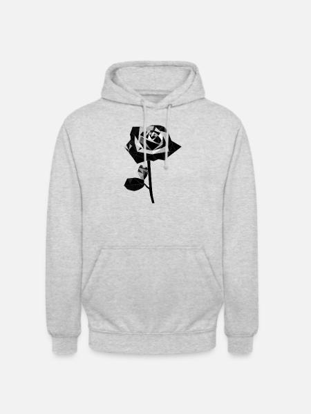 Polygone rose noire - Sweat-shirt à capuche unisexe - gris clair chiné
