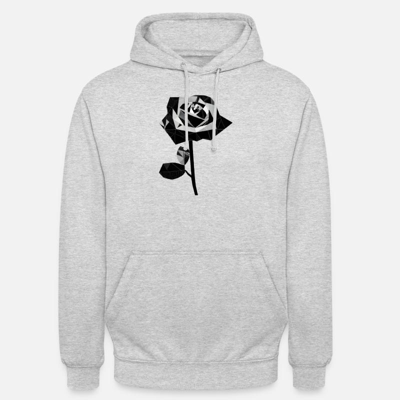 Polygone rose noire - Sweat-shirt à capuche unisexe - gris clair chiné