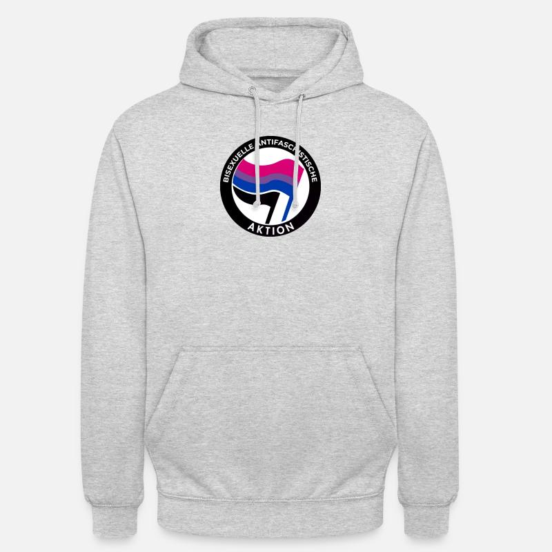 Bi antifa - Sweat-shirt à capuche unisexe - gris clair chiné