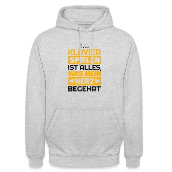 Klavier Geschenke - Unisex Hoodie - Hellgrau meliert - Vorne - Alina (178cm) & Michal (187cm)