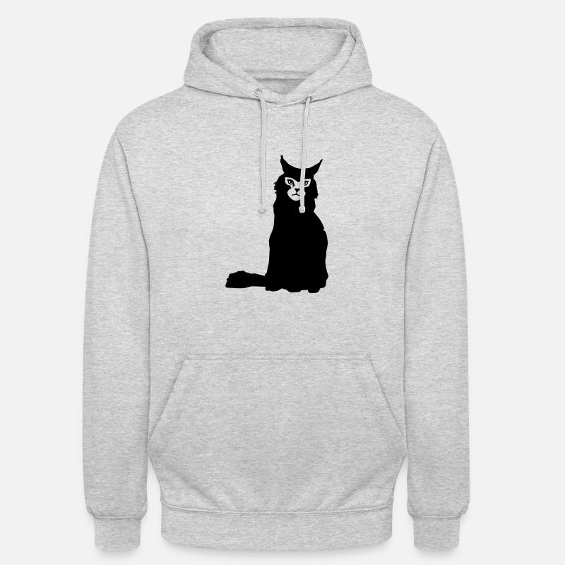 chat - Sweat-shirt à capuche unisexe - gris clair chiné
