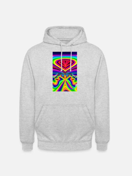 Psychedelische Farben 01 - Unisex Hoodie - Hellgrau meliert