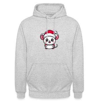 Mouse Christmas Cute - Unisex Hoodie - light heather grey - Front - Alina (178cm) & Michal (187cm)