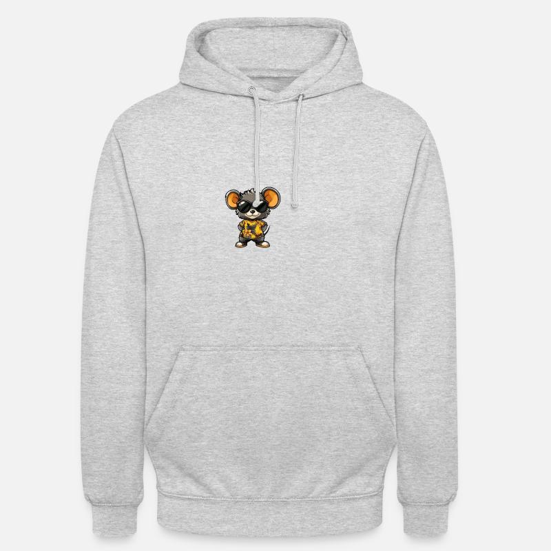 Maus Comic Cool Sommer - Unisex Hoodie - Hellgrau meliert