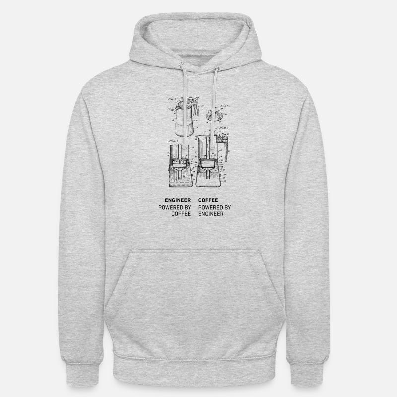 Engineer powered by Coffee powered by Engineer - Unisex Hoodie - light heather grey