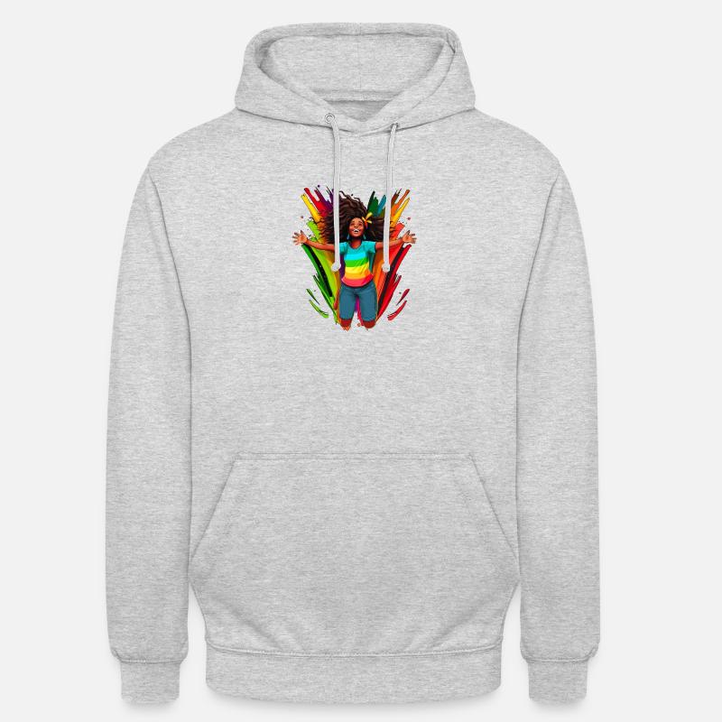 Diversité, Diversité, BLM, Arc-en-ciel - Sweat-shirt à capuche unisexe - gris clair chiné
