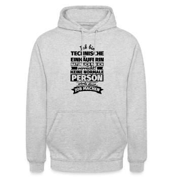 Technische Einkäuferin Geschenke - Unisex Hoodie - Hellgrau meliert - Vorne - Alina (178cm) & Michal (187cm)