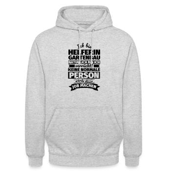 Helferin Gartenbau Geschenke - Unisex Hoodie - Hellgrau meliert - Vorne - Alina (178cm) & Michal (187cm)