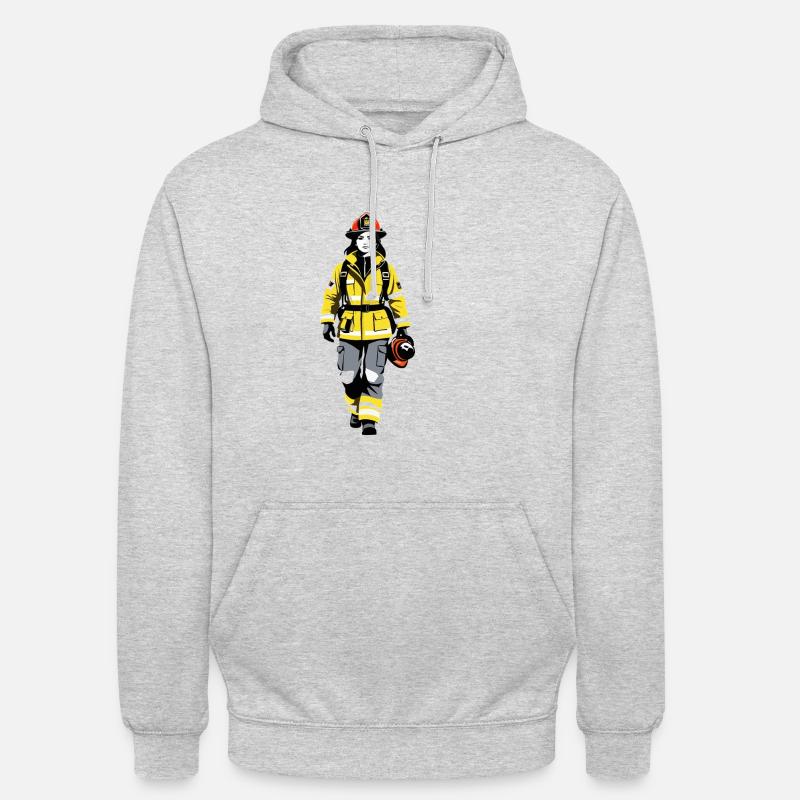Pompier - Métier Design Sticker - Sweat-shirt à capuche unisexe - gris clair chiné