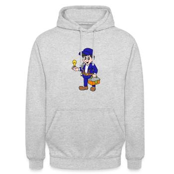 Électricien électricien - Sweat-shirt à capuche unisexe - gris clair chiné - Devant - Alina (178cm) & Michal (187cm)