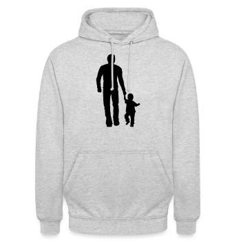 Father and Son - Unisex Hoodie - Hellgrau meliert - Vorne - Alina (178cm) & Michal (187cm)