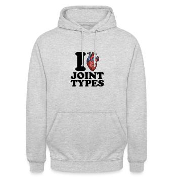 Ich liebe Joint-Typen - Unisex Hoodie - Hellgrau meliert - Vorne - Alina (178cm) & Michal (187cm)