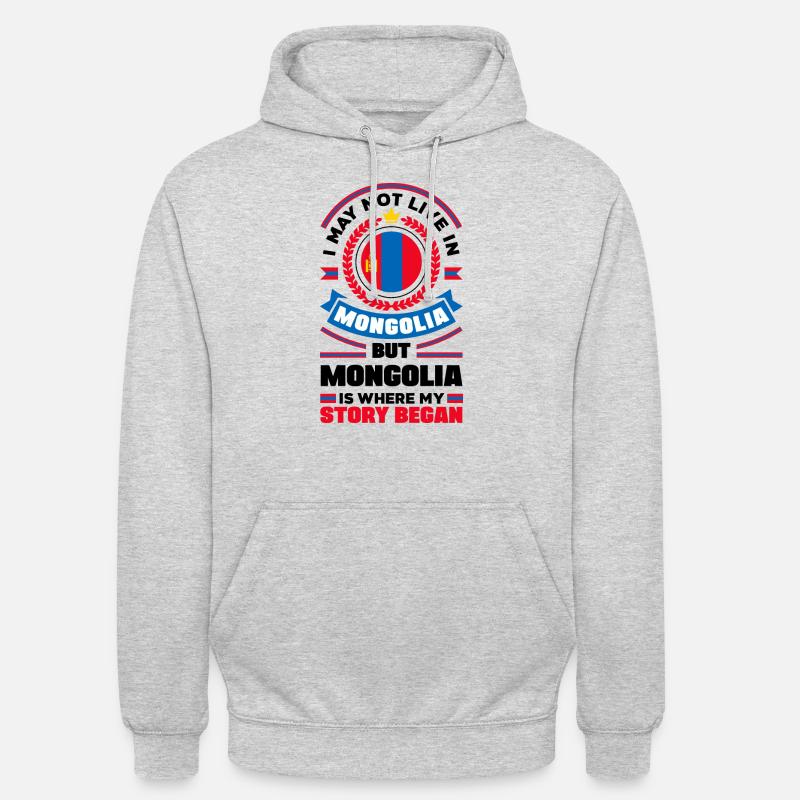 Mongol Mongolie Drapeau mongol Citation - Sweat-shirt à capuche unisexe - gris clair chiné