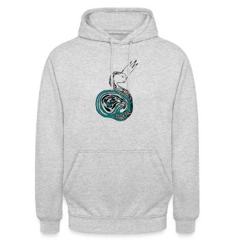 Natterkönigin - Unisex Hoodie - Hellgrau meliert - Vorne - Alina (178cm) & Michal (187cm)