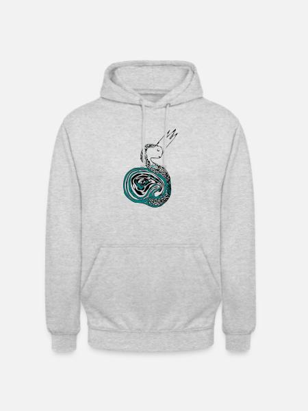 Natterkönigin - Unisex Hoodie - Hellgrau meliert